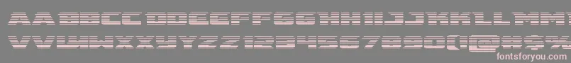 フォントemissaryscan – 灰色の背景にピンクのフォント
