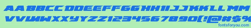 emissarysuperital Font – Blue Fonts on Green Background