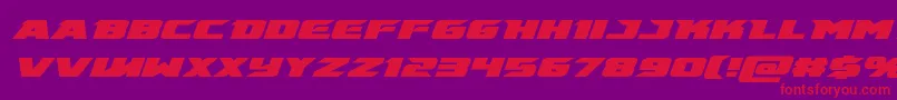 emissarysuperital Font – Red Fonts on Purple Background