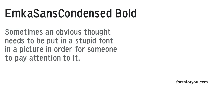 Review of the EmkaSansCondensed Bold Font