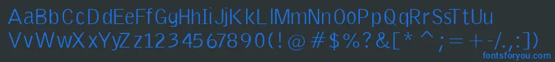 EmkaSansCondensed Font – Blue Fonts on Black Background