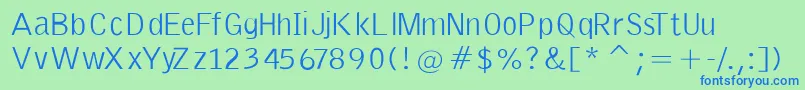 EmkaSansCondensed Font – Blue Fonts on Green Background