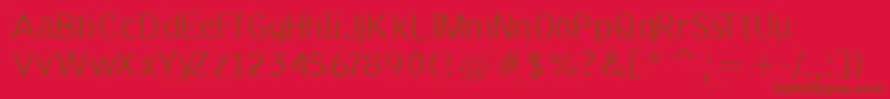 EmkaSansCondensed Font – Brown Fonts on Red Background