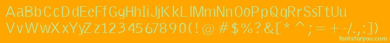 EmkaSansCondensed Font – Green Fonts on Orange Background