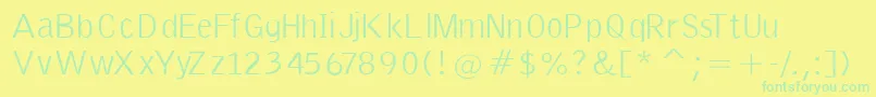 EmkaSansCondensed Font – Green Fonts on Yellow Background