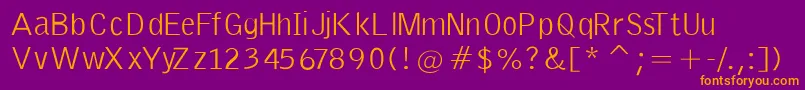 Weitere Informationen zur EmkaSansCondensed-Schriftart EmkaSansCondensed-Schriftart – Orangefarbene Schriften auf violettem Hintergrund