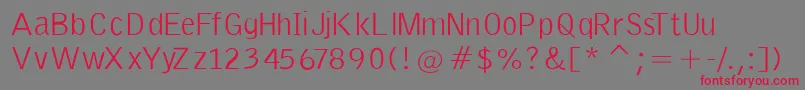 EmkaSansCondensed Font – Red Fonts on Gray Background