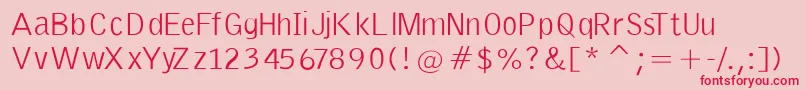 EmkaSansCondensed Font – Red Fonts on Pink Background