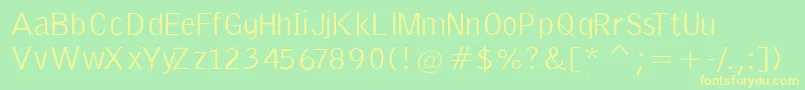 EmkaSansCondensed Font – Yellow Fonts on Green Background