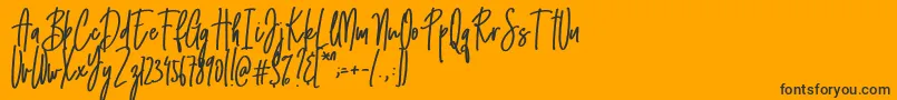 Emma signature Font – Black Fonts on Orange Background