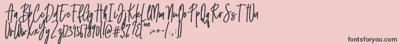 Emma signature Font – Black Fonts on Pink Background