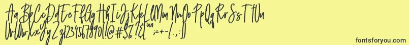 Emma signature Font – Black Fonts on Yellow Background