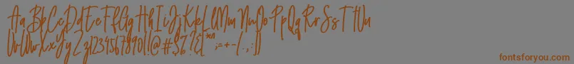 Police Emma signature – polices brunes sur fond gris