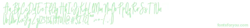 Emma signature Font – Green Fonts on White Background