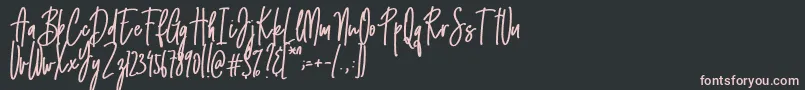 Emma signature Font – Pink Fonts on Black Background
