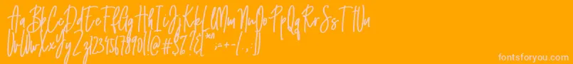 Emma signature Font – Pink Fonts on Orange Background