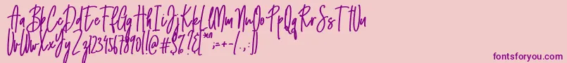 Emma signature Font – Purple Fonts on Pink Background