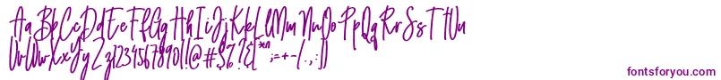Emma signature Font – Purple Fonts on White Background