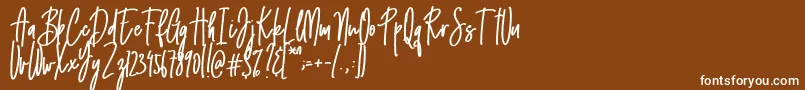 Emma signature Font – White Fonts on Brown Background