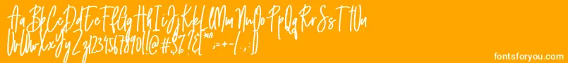 Emma signature Font – White Fonts on Orange Background