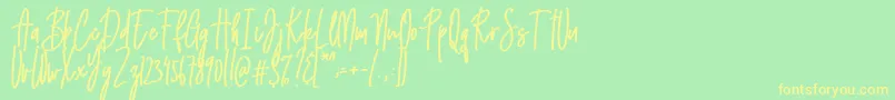 Emma signature Font – Yellow Fonts on Green Background
