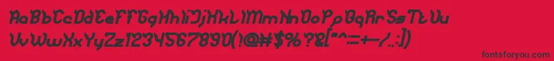 JaguarBoldItalic Font – Black Fonts on Red Background