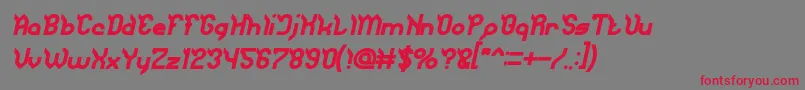 JaguarBoldItalic Font – Red Fonts on Gray Background