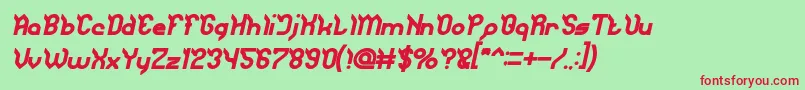 JaguarBoldItalic Font – Red Fonts on Green Background