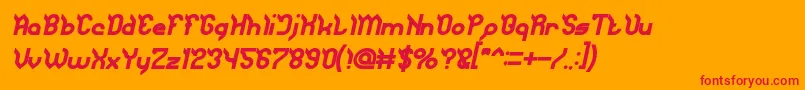 JaguarBoldItalic Font – Red Fonts on Orange Background