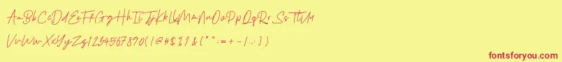 Emmaverp Font – Red Fonts on Yellow Background