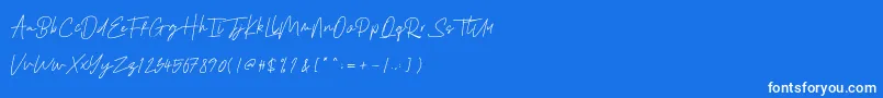 Emmaverp Font – White Fonts on Blue Background