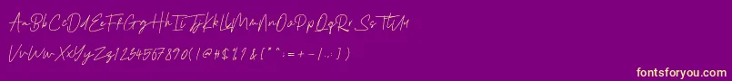 Шрифт Emmaverp – жёлтые шрифты на фиолетовом фоне