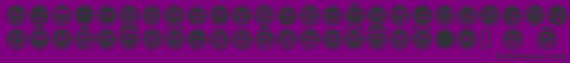 emoticons outline-Schriftart – Schwarze Schriften auf violettem Hintergrund