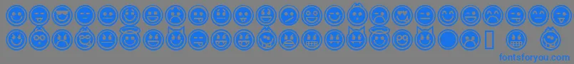 emoticons outline-fontti – siniset fontit harmaalla taustalla