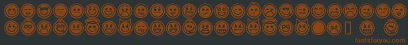 emoticons outline Font – Brown Fonts on Black Background