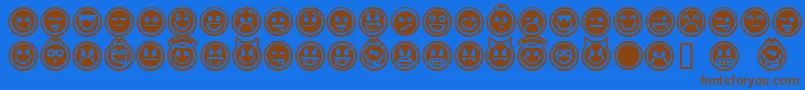 Czcionka emoticons outline – brązowe czcionki na niebieskim tle