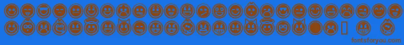 emoticons outline Font – Brown Fonts on Blue Background