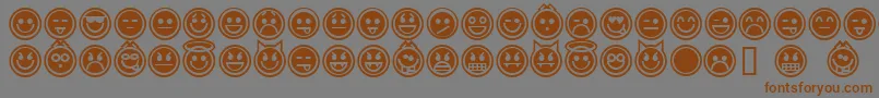 Czcionka emoticons outline – brązowe czcionki na szarym tle