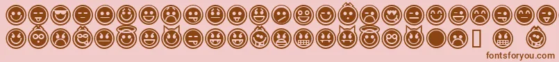emoticons outline-fontti – ruskeat fontit vaaleanpunaisella taustalla