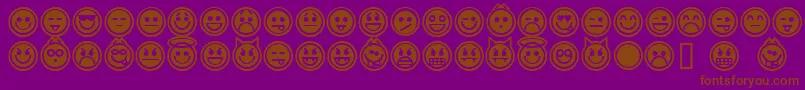 Шрифт emoticons outline – коричневые шрифты на фиолетовом фоне