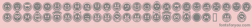 emoticons outline-Schriftart – Graue Schriften auf rosa Hintergrund