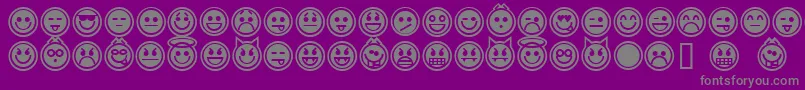 Czcionka emoticons outline – szare czcionki na fioletowym tle