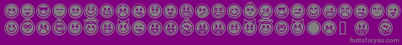 emoticons outline Font – Gray Fonts on Purple Background