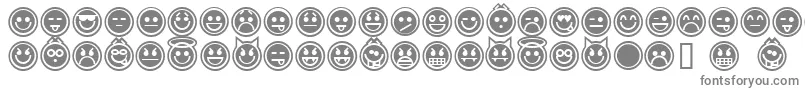 emoticons outline Font – Gray Fonts on White Background