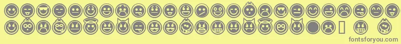 emoticons outline Font – Gray Fonts on Yellow Background