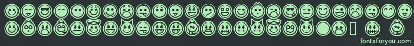 Czcionka emoticons outline – zielone czcionki na czarnym tle