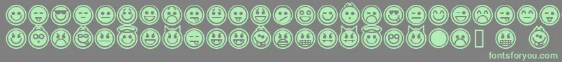 emoticons outline-fontti – vihreät fontit harmaalla taustalla
