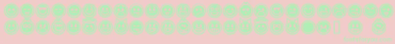 emoticons outline-Schriftart – Grüne Schriften auf rosa Hintergrund