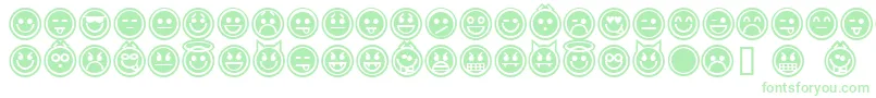emoticons outline Font – Green Fonts on White Background