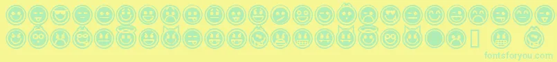 Шрифт emoticons outline – зелёные шрифты на жёлтом фоне